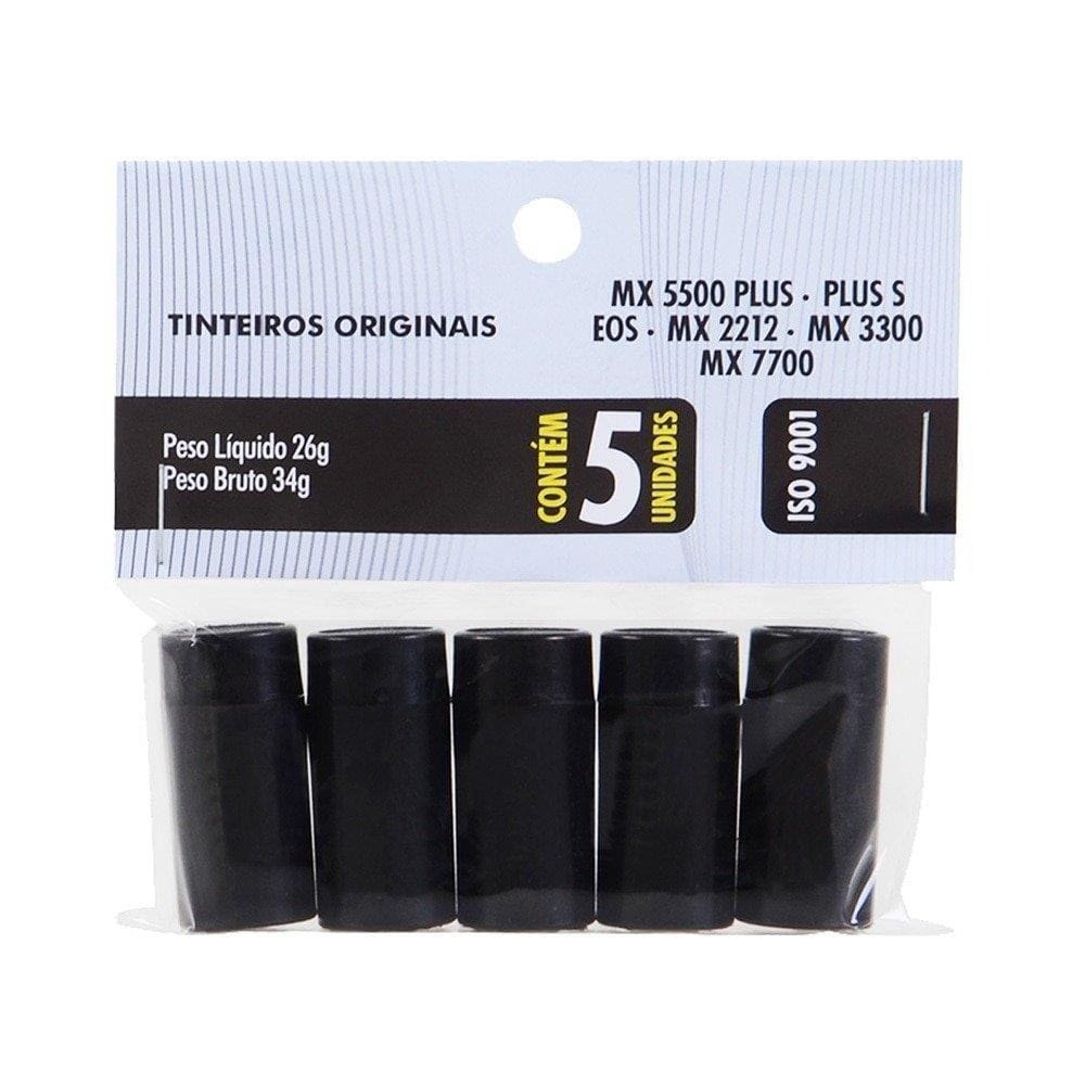 Tinteiro Fixxar Tinta Impressão Preto, MX5500 Plus, EOS, Plus S, 5 Unidades