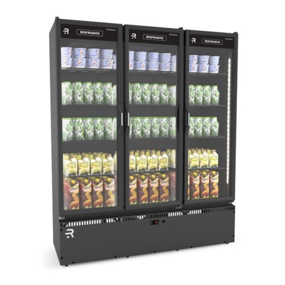 Auto Servico Frios E Laticinios Vanguard Asvr3p Todo Preto 3 Portas 220V Refrimate