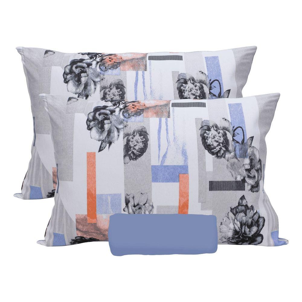 Conjunto Cama Casal Bogotá 3 Peças C/ Elástico Azul Jeans