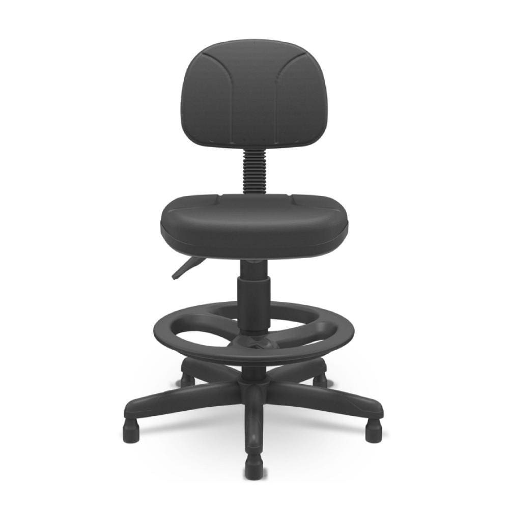 Cadeira Caixa Executiva Ergonômica Sem Braço Tecido Preto Plaxmetal