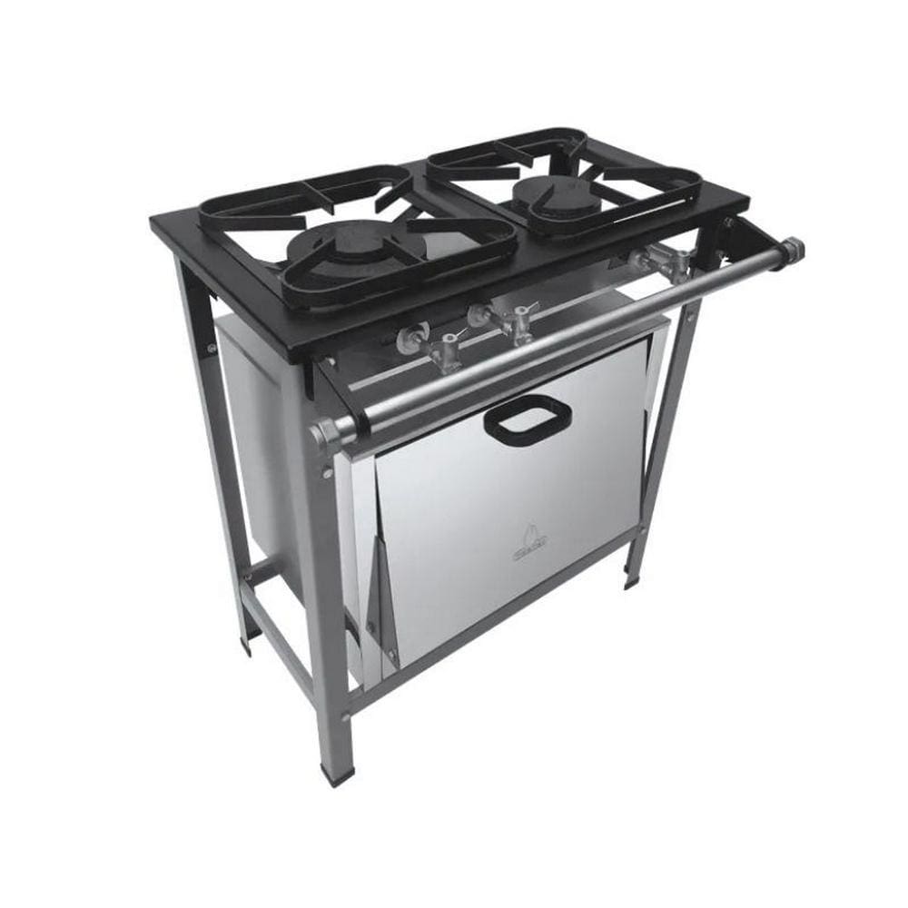 Fogao 2 Bocas M6 M/m Top 30X30 Perfil 5Cm Com Forno Kit - Metalmaq