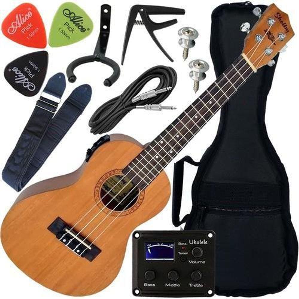 Kit Ukulele Shelby Su23Me Concerto Elétrico Com Equalizador