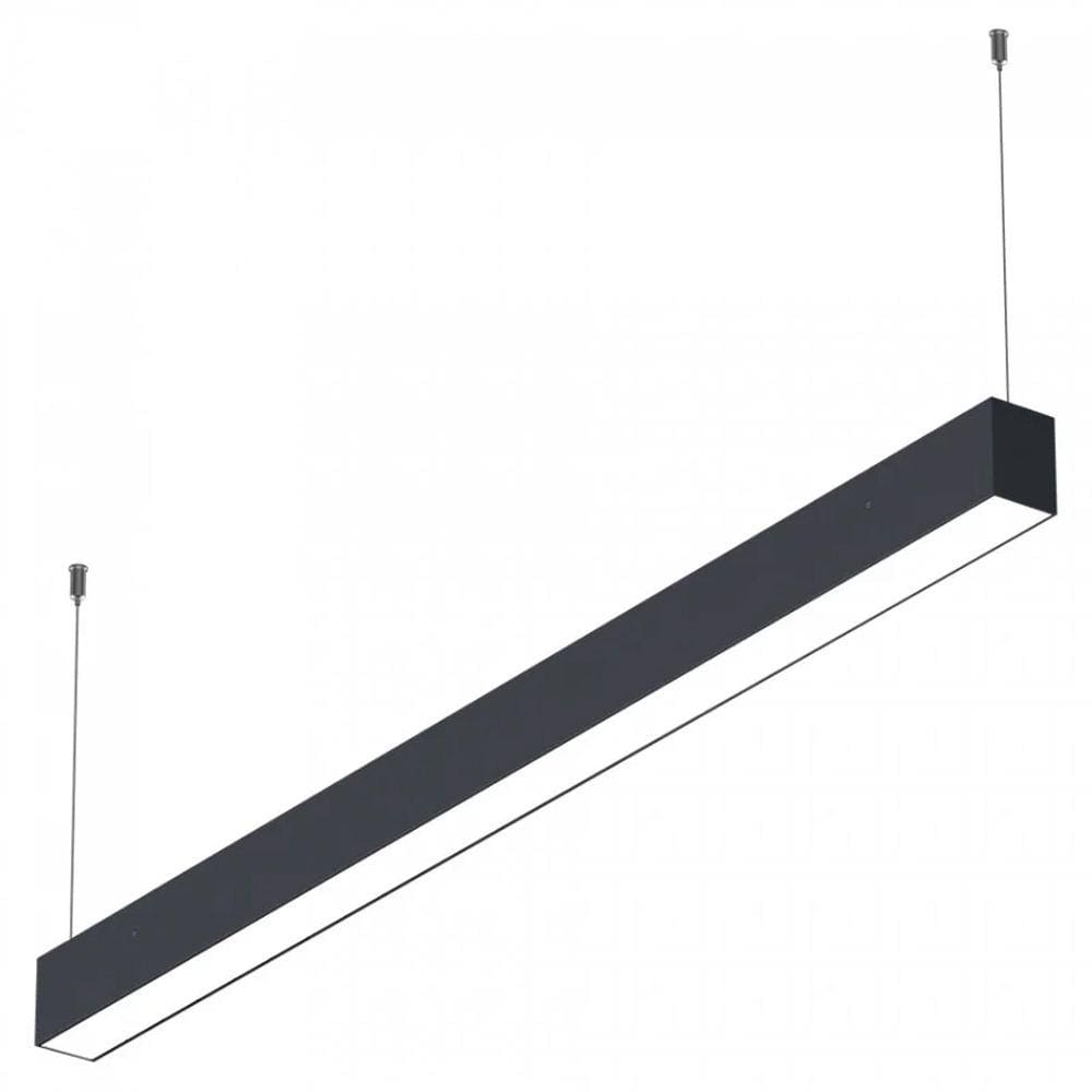 Luminária Pendente Slim Preta 117cm Led 45W 4000K Bivolt