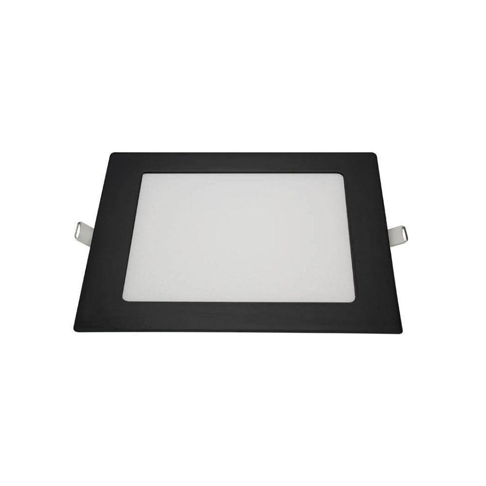Painel De Led Blumenau Quadrado Embutir 18w Bivolt Preto 3000k Luz Quente
