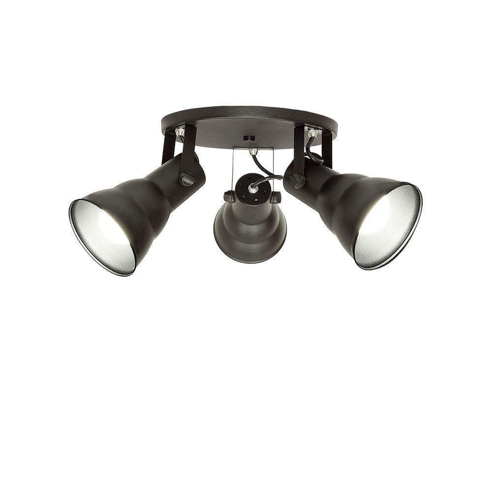 Spot De Sobrepor Hol Triplo Circular Direcionável 3xe27 Taschibra Bivolt Preto