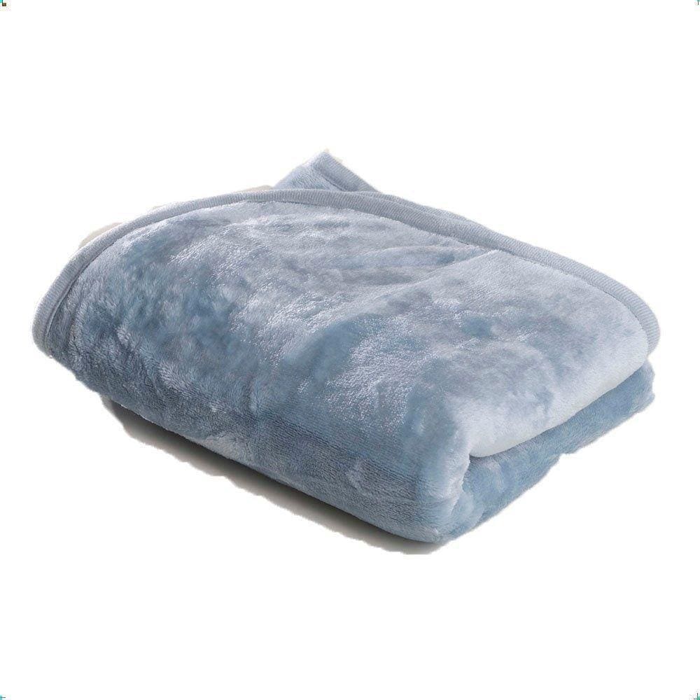Cobertor Para Berço Liso Flannel Super Macio 300g-m² Azul