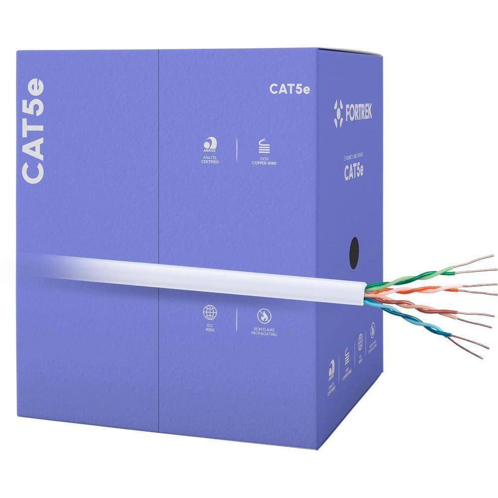Cabo De Rede Cat5e 305m Fortrek Fk500c Cmx Branco - Cx - 305