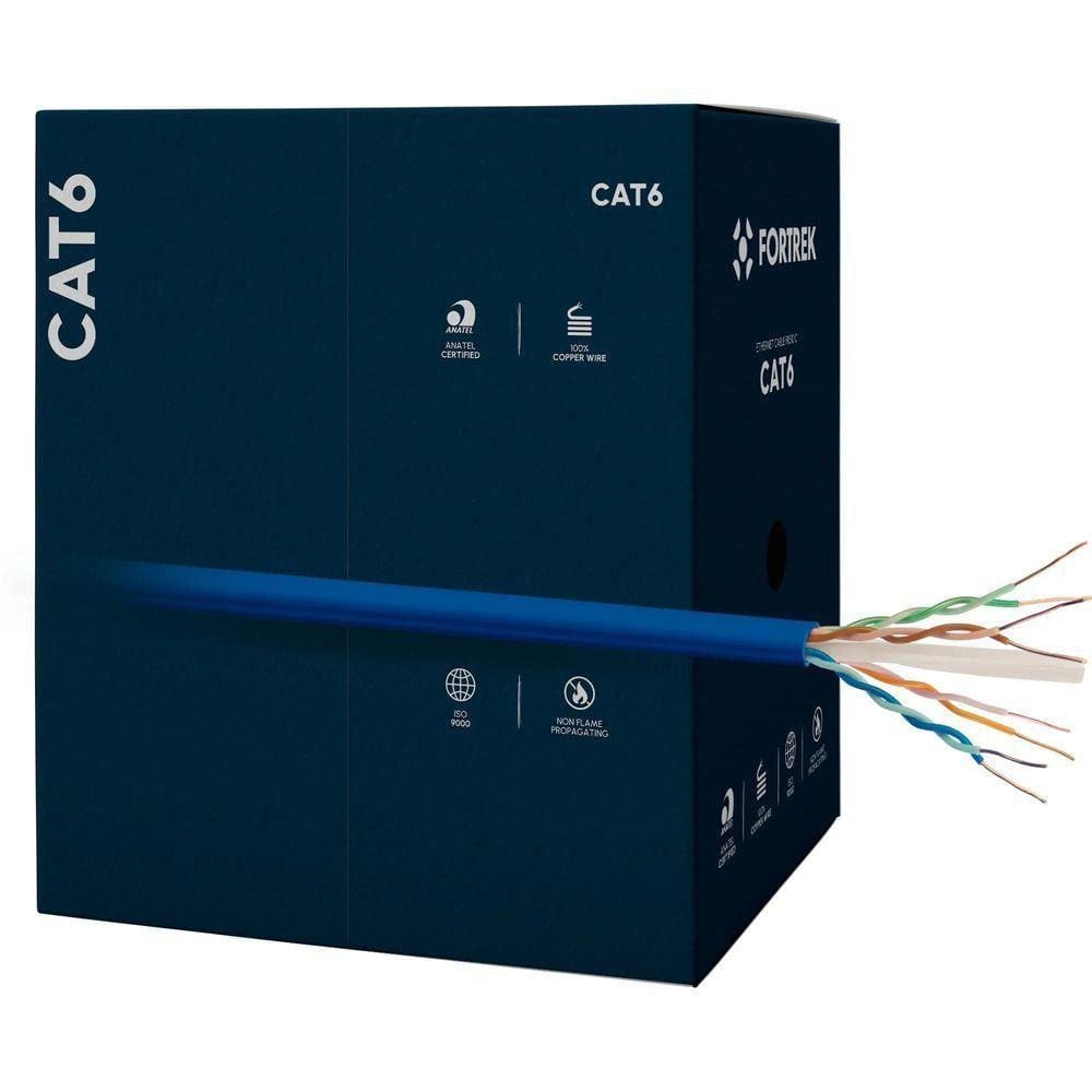 Cabo De Rede Cat6 305m Fortrek Fk510c Cmx Azul - Cx - 305