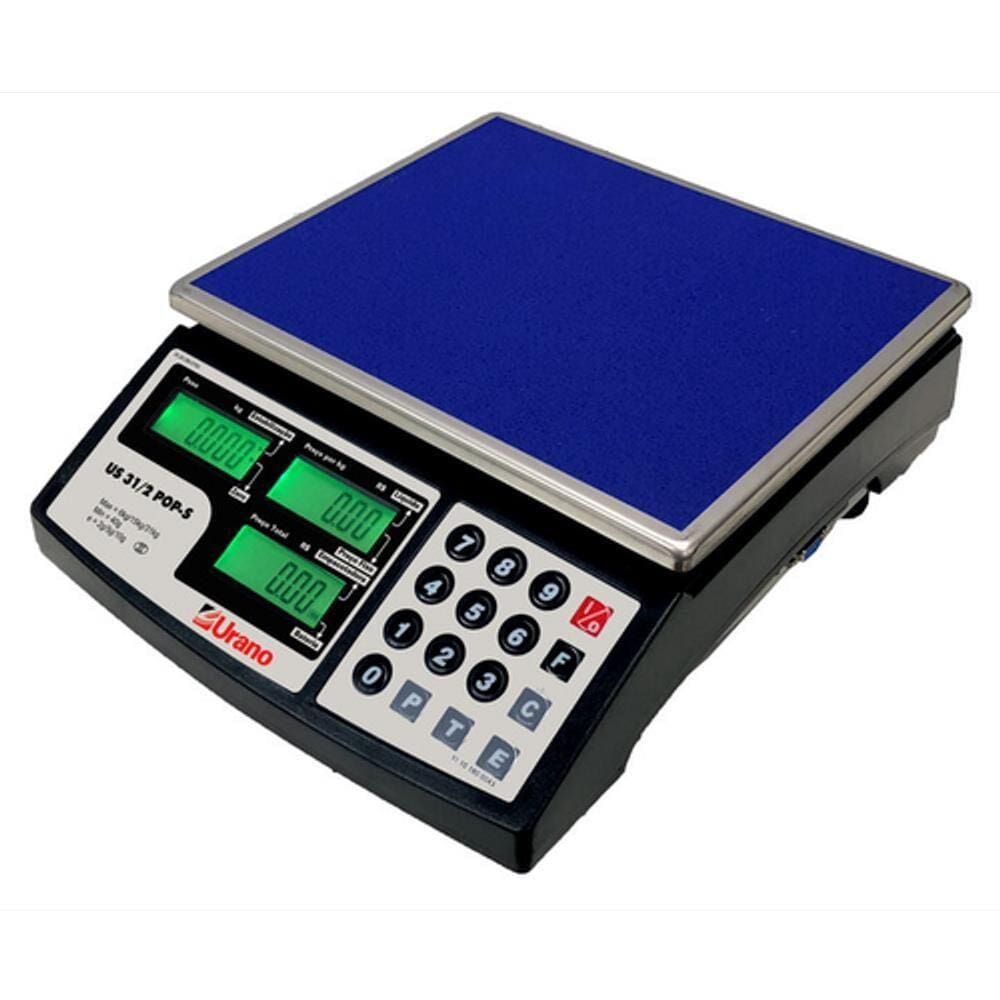 Balança Eletrica Pops 31Kg X 2/5/10G Com bateria Com memoria Preta Urano