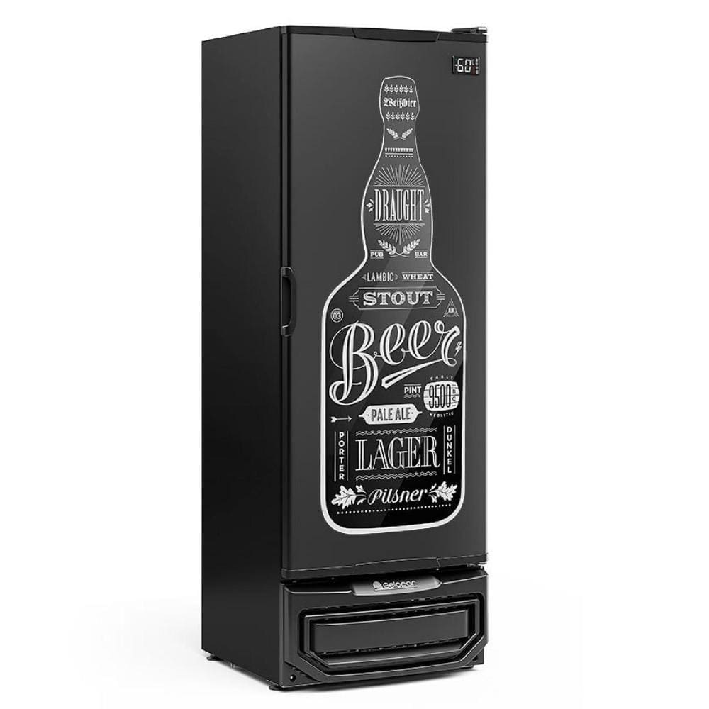 Cervejeira Grba-400 Preto 410 Litros Porta Cega Adesivada 220V - Gelopar