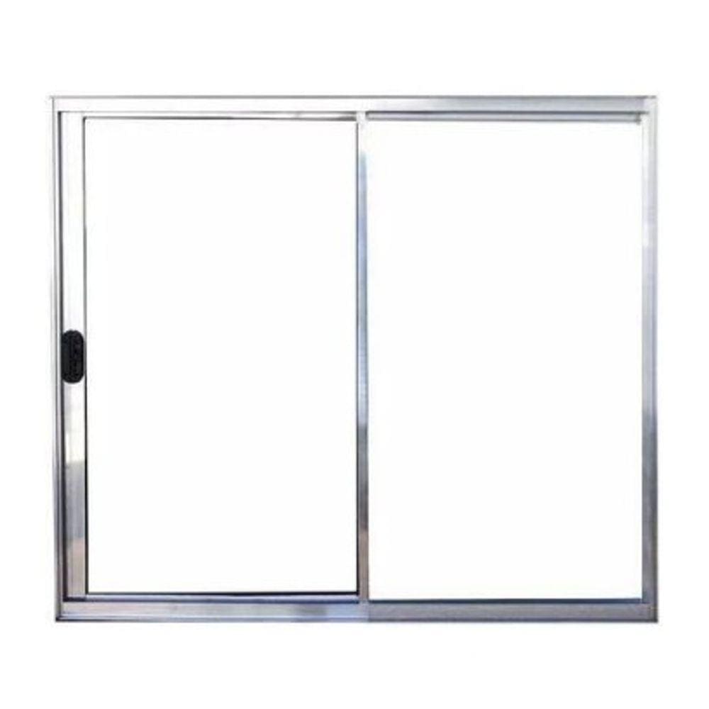 Janela 100x120 2 Folhas - Alumínio Brilhante - Linha 18 Modular