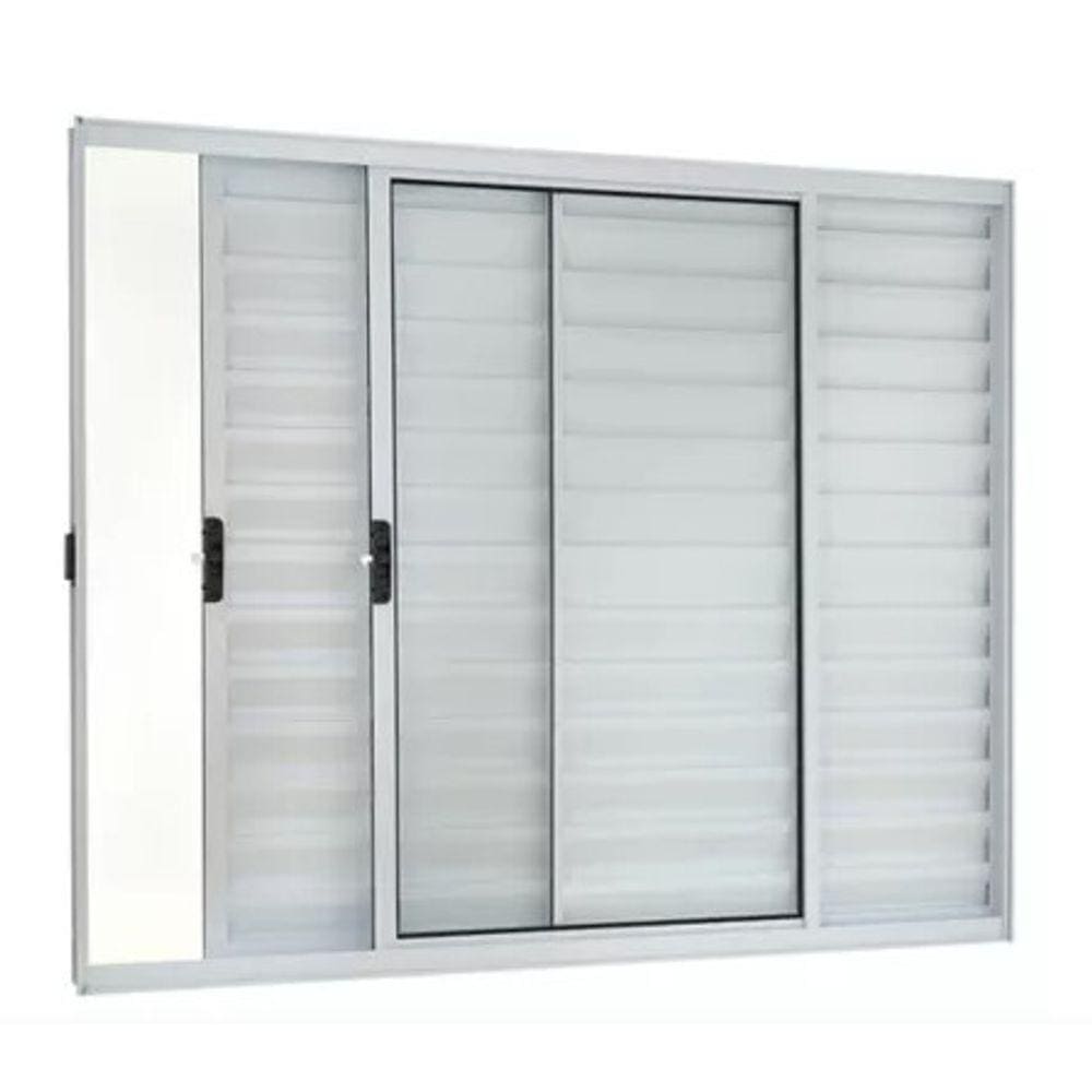 Veneziana 120x200 3 Folhas – Alumínio Branco – Linha 18 Modular