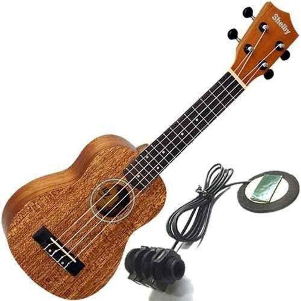 Ukulele Soprano Elétrico Com Captador Embutido Su21M Shelby