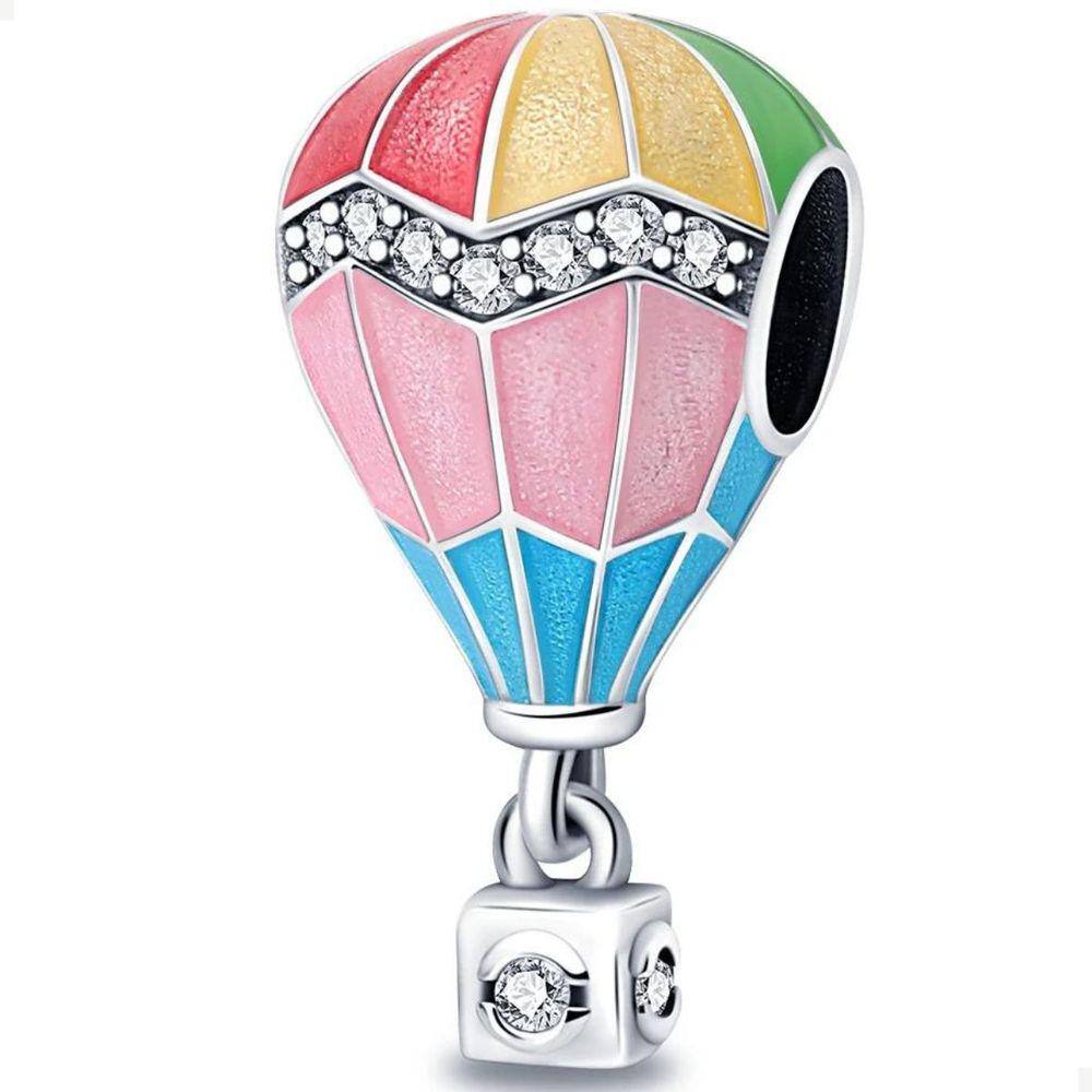 Berloque Charms Pingente Balão Colorido Prata 925