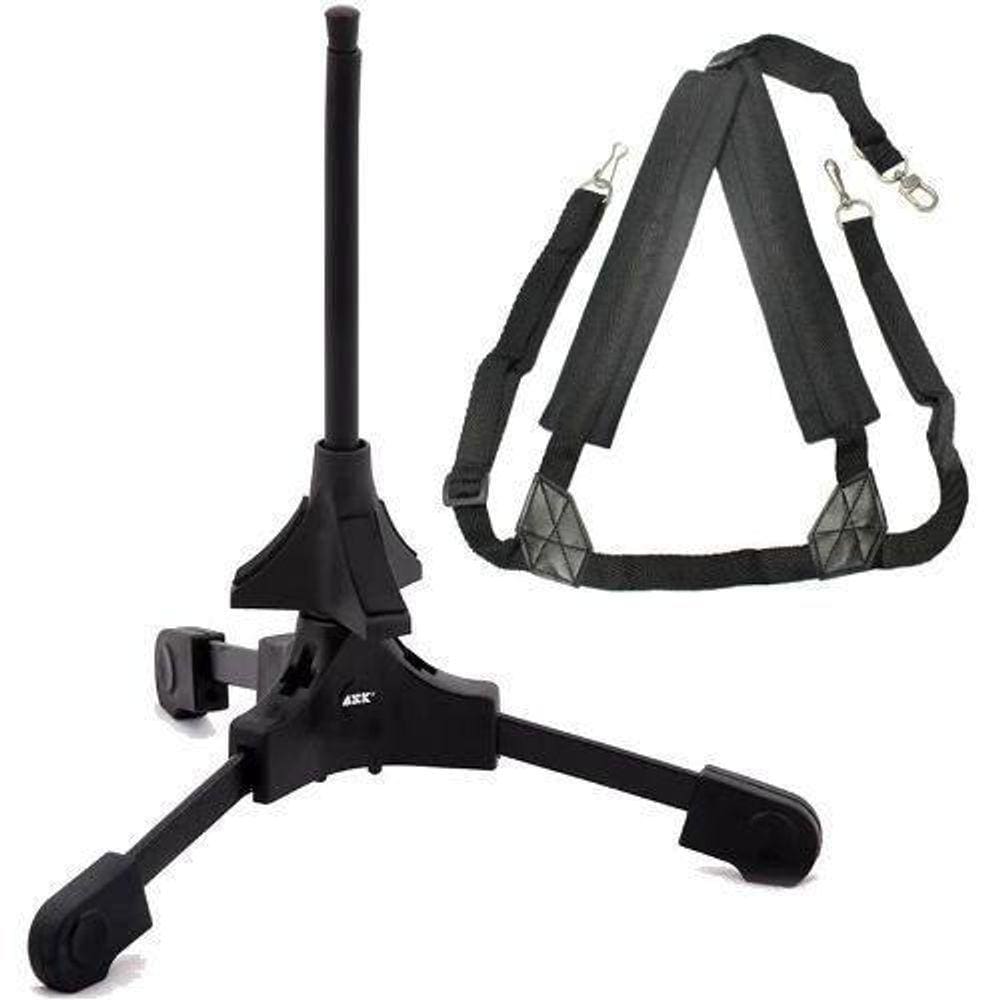 Kit Suporte Para Sax Flauta Clarinete Com Correia Saxofone
