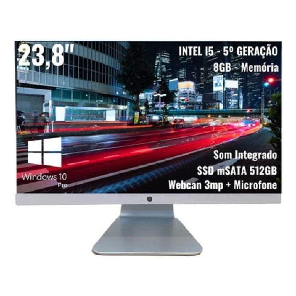 Computador All In One I5 8 Gb 23.8 5 Ger Webcam 512 Gb Ssd