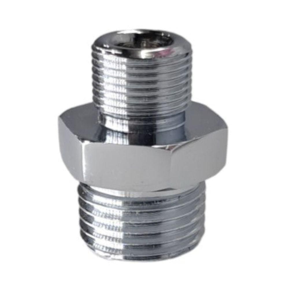 Niple Sextavado Latão Rosca 1/2 x M14 Cromado