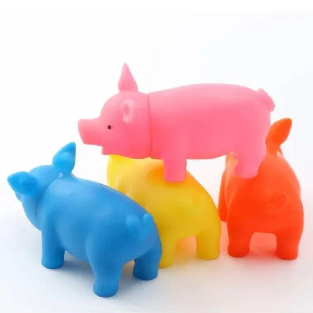 Brinquedo Pet De Borracha Porco Amigo Com Som Para Cachorro