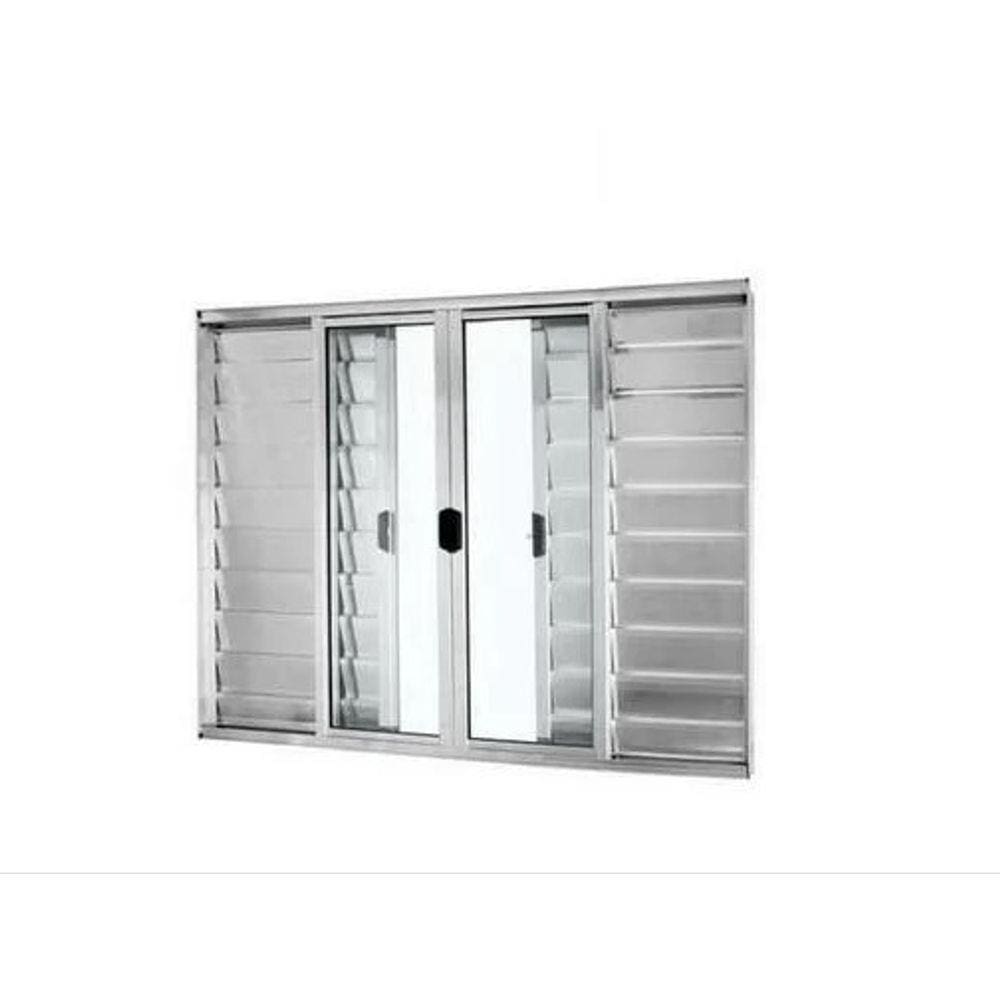 Veneziana 100x100 6 Folhas – Alumínio Brilhante – Linha 18 Modular