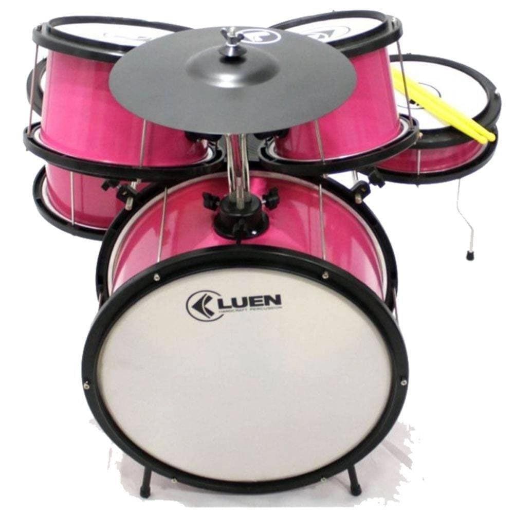 Bateria Infantil Acústica Luen Pop Kids Rosa Reforçado