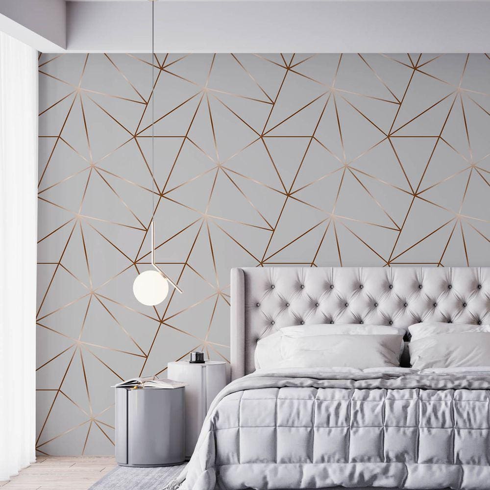 Papel De Parede Adesivo Zara Cinza e Marrom