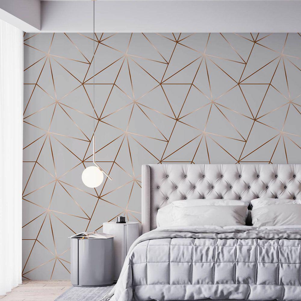 Papel De Parede Adesivo Zara Cinza e Marrom