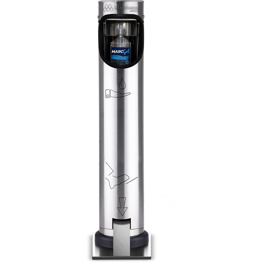Dispenser Pedestal com Pedal Álcool em Gel e Sabonete Líquido Marchesoni