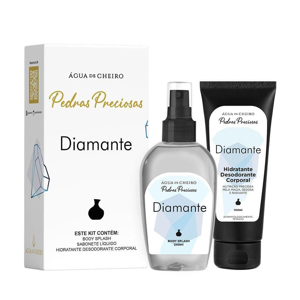 Kit Pedras Preciosas Diamante Body Splash 100Ml + Body