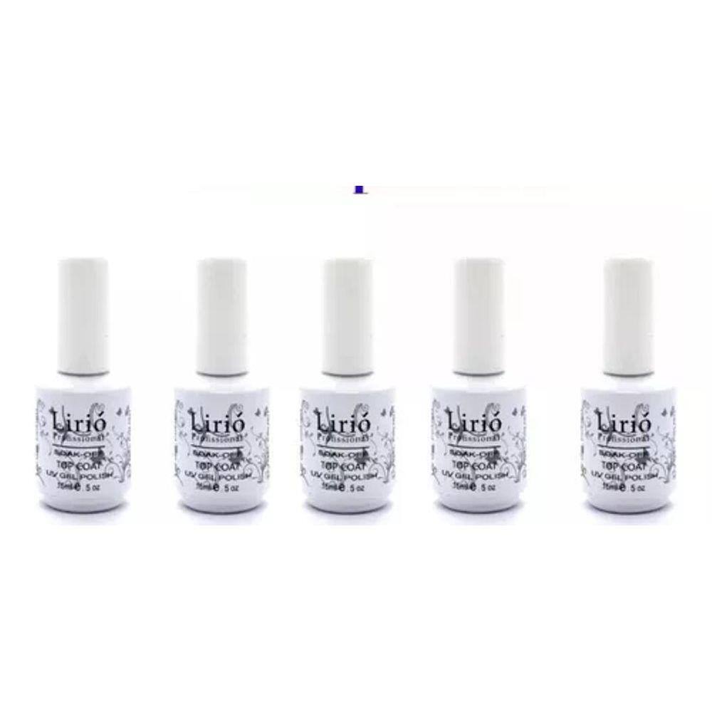 Kit 5 Ultra Selante Top Coat Lirió Porcelana Gel Finalizador