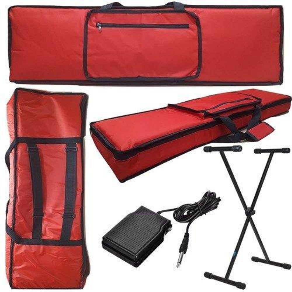 Kit Capa Para Teclado Umx-610 Behringer Com Suporte + Pedal