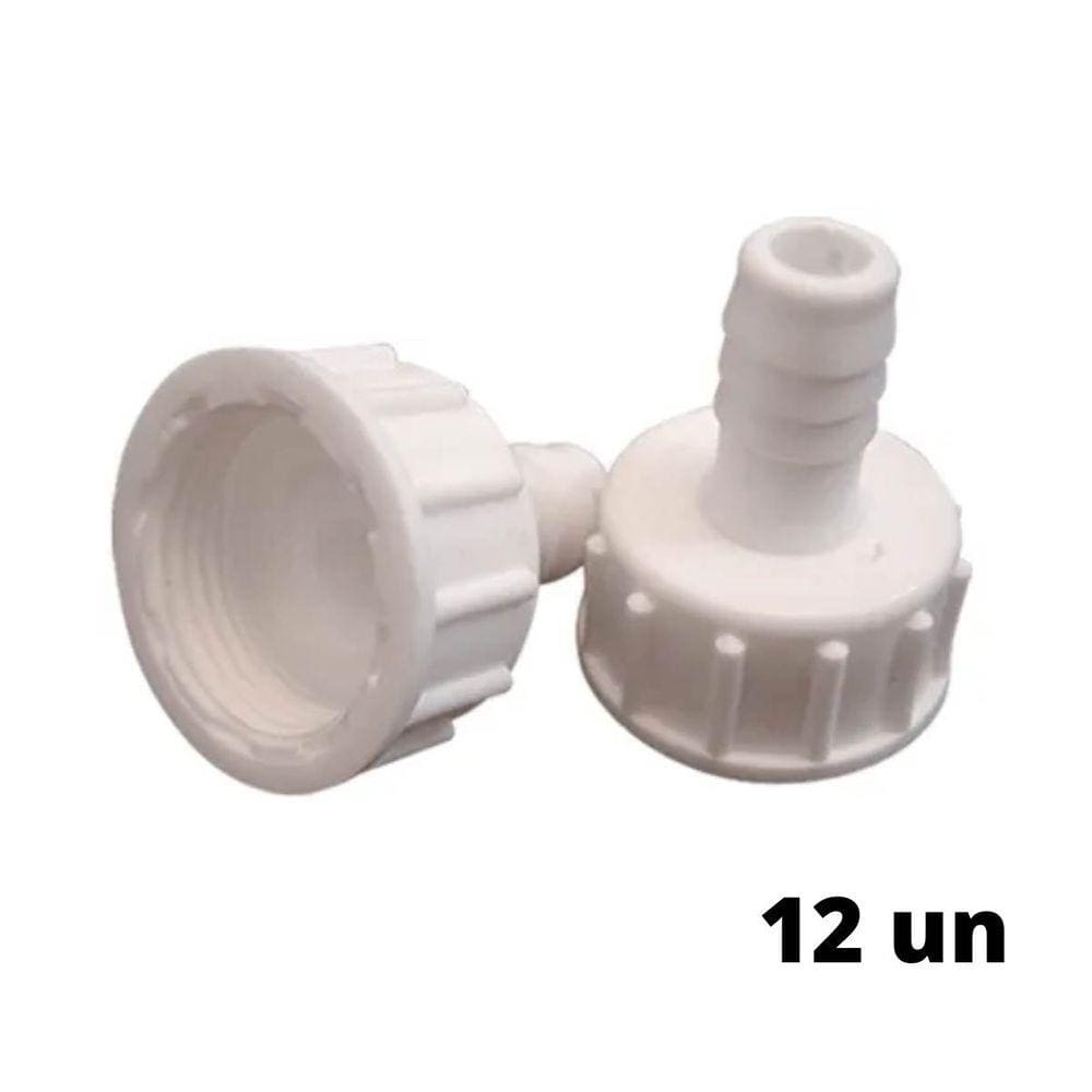12X Bico de Torneira Plástico Branco 3/4x1/2 pol. GARDEN