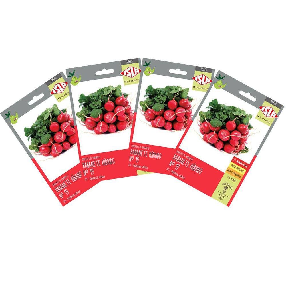 4X Sementes de Rabanete Hibrido Nº19 Super ISLA