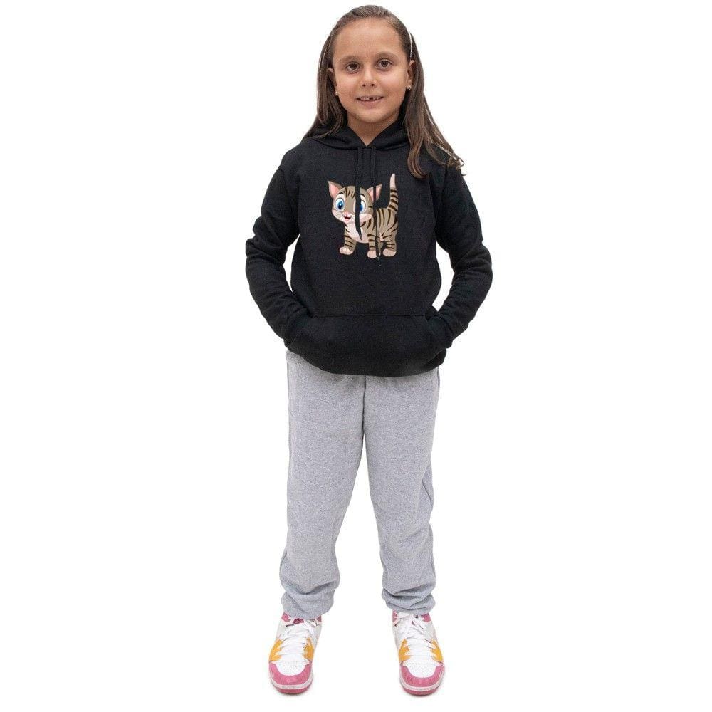 Conjunto Moletom Infantil Meninas Blusa Canguru Capuz e Calça Comprida Quentinho Inverno Escola