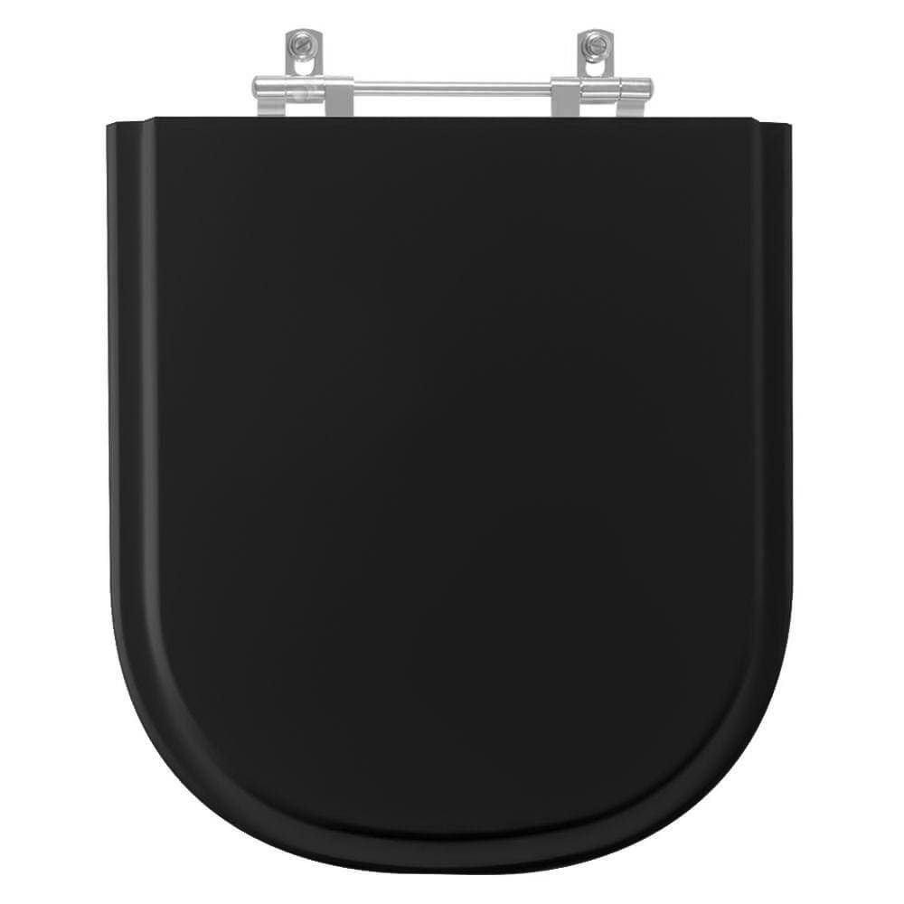 Assento Sanitario Flox Preto para Vaso Fiori