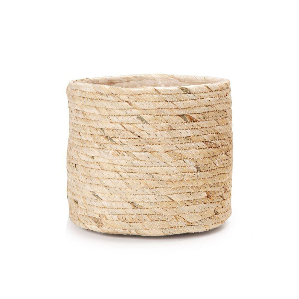 Cachepot em Fibra Natural Cesto Bege - 20cm