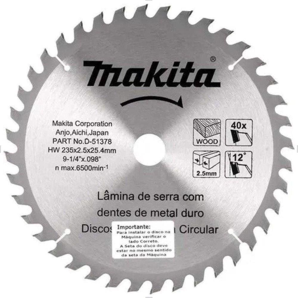 Disco De Serra M-Force 235 X 25Mm 40 Dentes Makita
