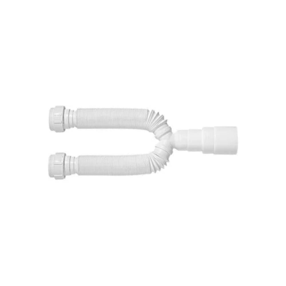 Tubo Extensivo Duplo Blukit com Porca PP Branco 70cm
