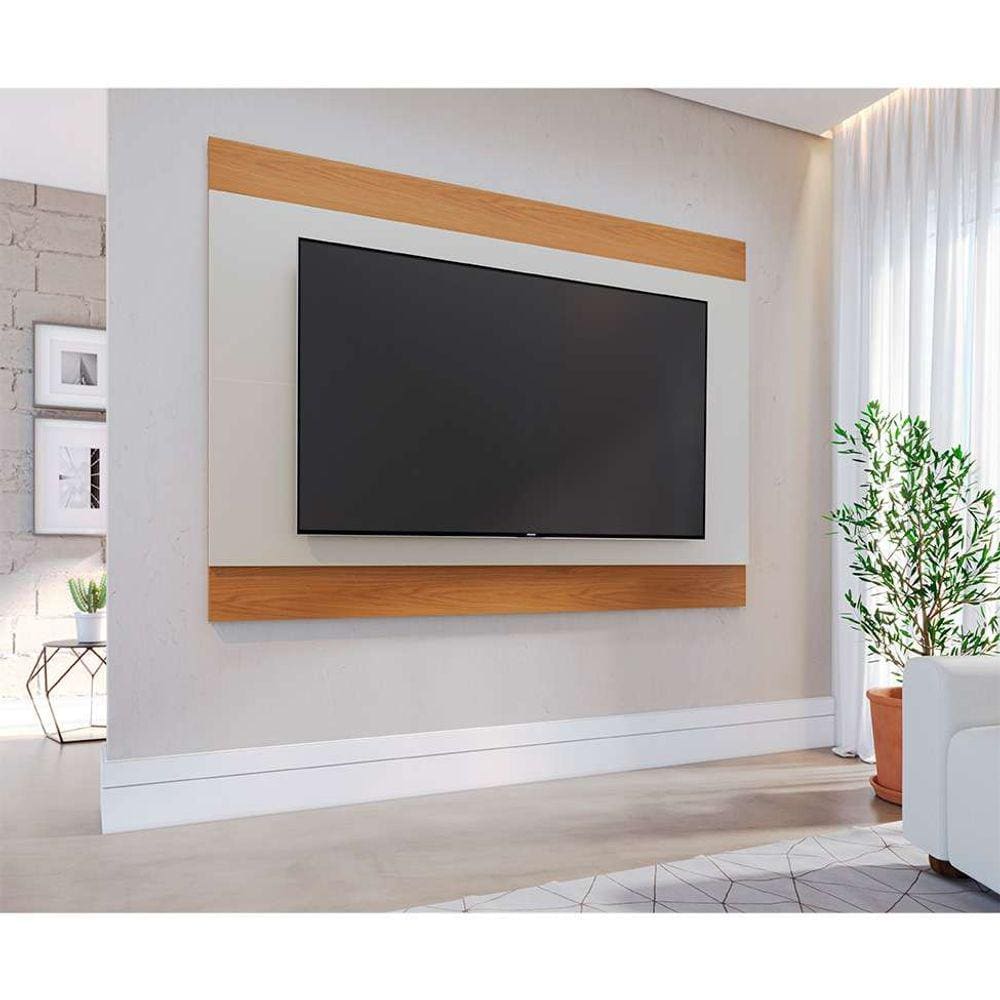 painel para tv até 75 polegadas nilo off white e freijó