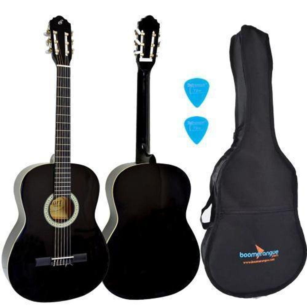Kit Violão Estudo Acústico Nylon N14 Bk Preto Start Giannini