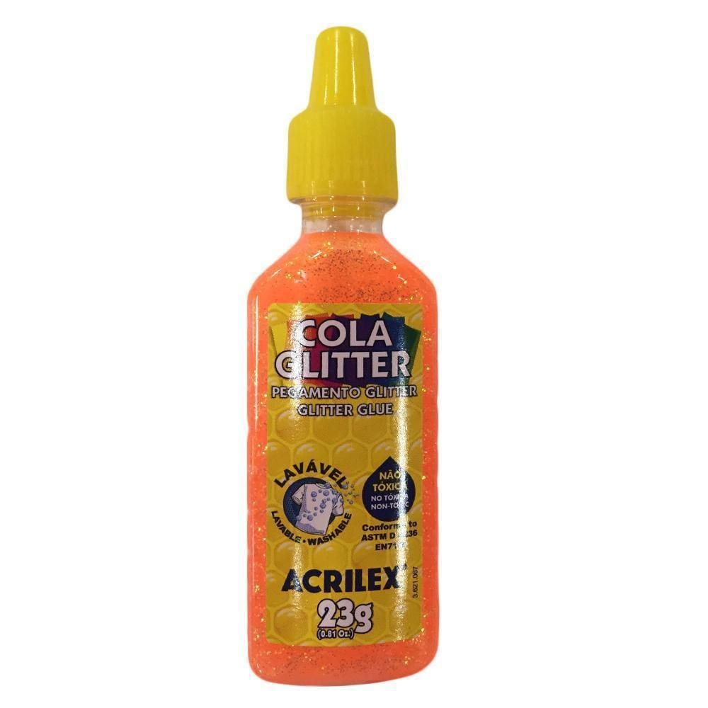 Cola Glittler Acrilex 23G Laranja