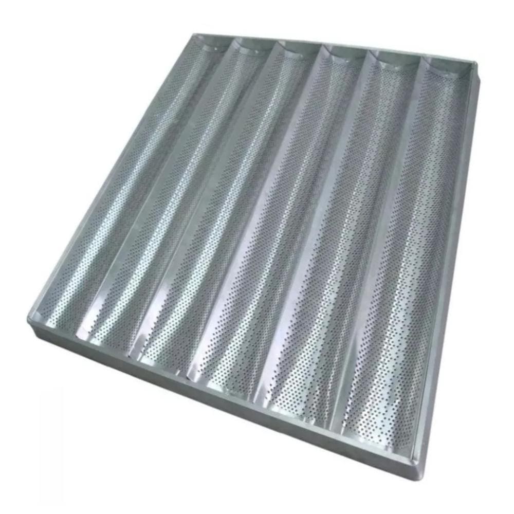 Assadeira 58X70 Pao Frances 6 Ondas Aluminio Perfurada - Imeca