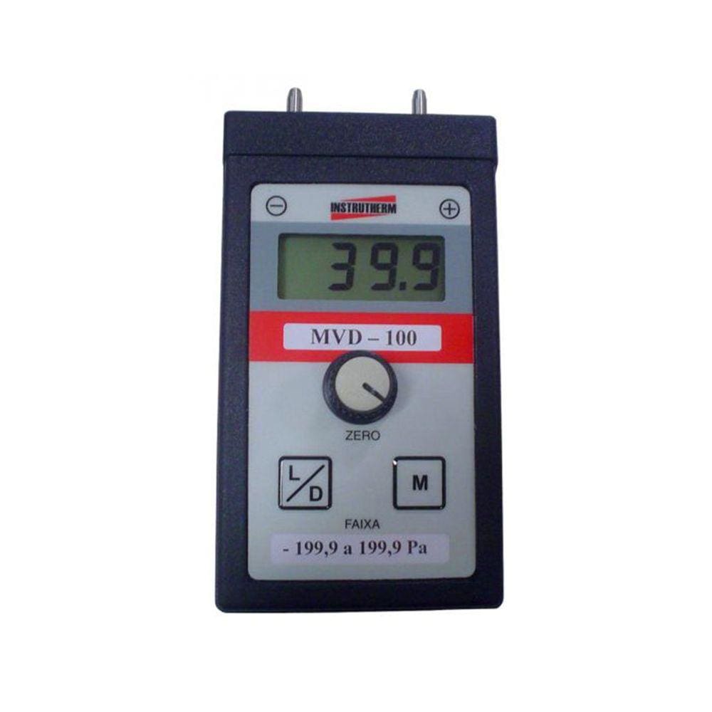 Medidor Pressão Digital Diferencial Relativa Câmeras Negativa Positiva Vácuo Mvd-100 Portátil Instrutherm