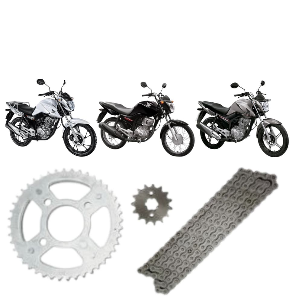 Kit Relação Transmissão Nakata Honda CG 160 Cargo 2016 A 2021 Corrente 428HX118L (sem O`ring)