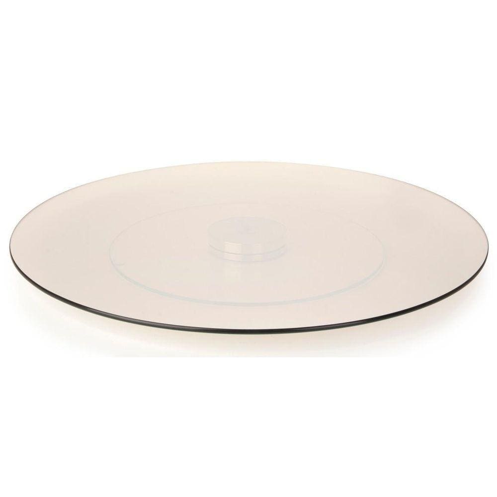 Centro De Mesa Giratório De Vidro Cor Champagne Forma 60Cm