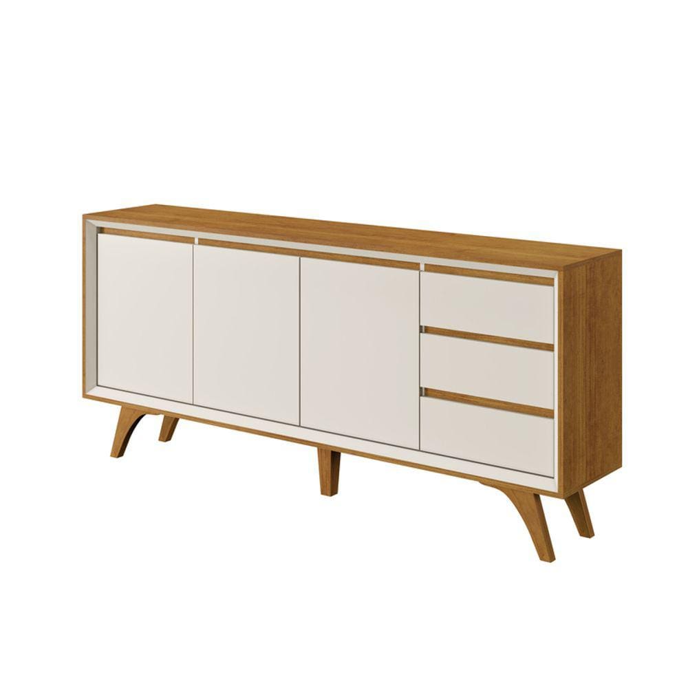 Buffet para Sala de Jantar 3 Portas Moderno - Vertex-Naturale/Off White - Mavau Móveis