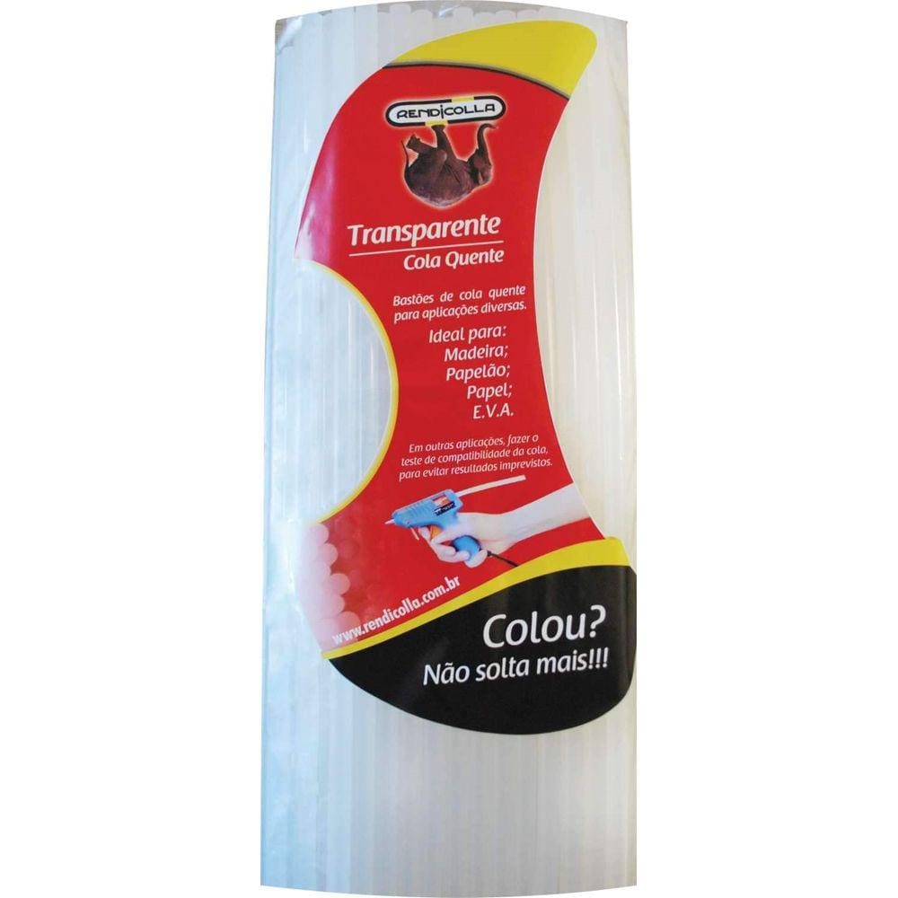 Bastão de Cola Quente Transparente Refil Pacote 500g Rendicolla