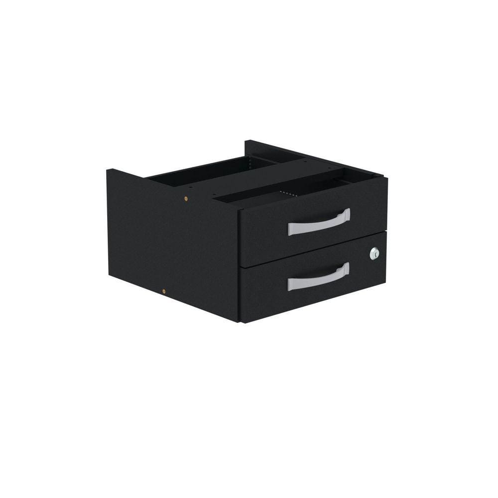 Gaveteiro Aéreo para Escritório 2 Gavetas Pe40 Preto