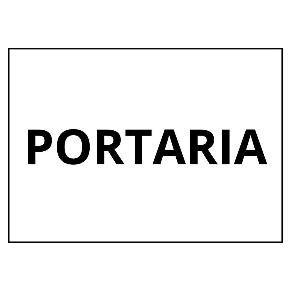 Placa Sinalização 1/2 Oficio Portaria Mdf Branco [F031]