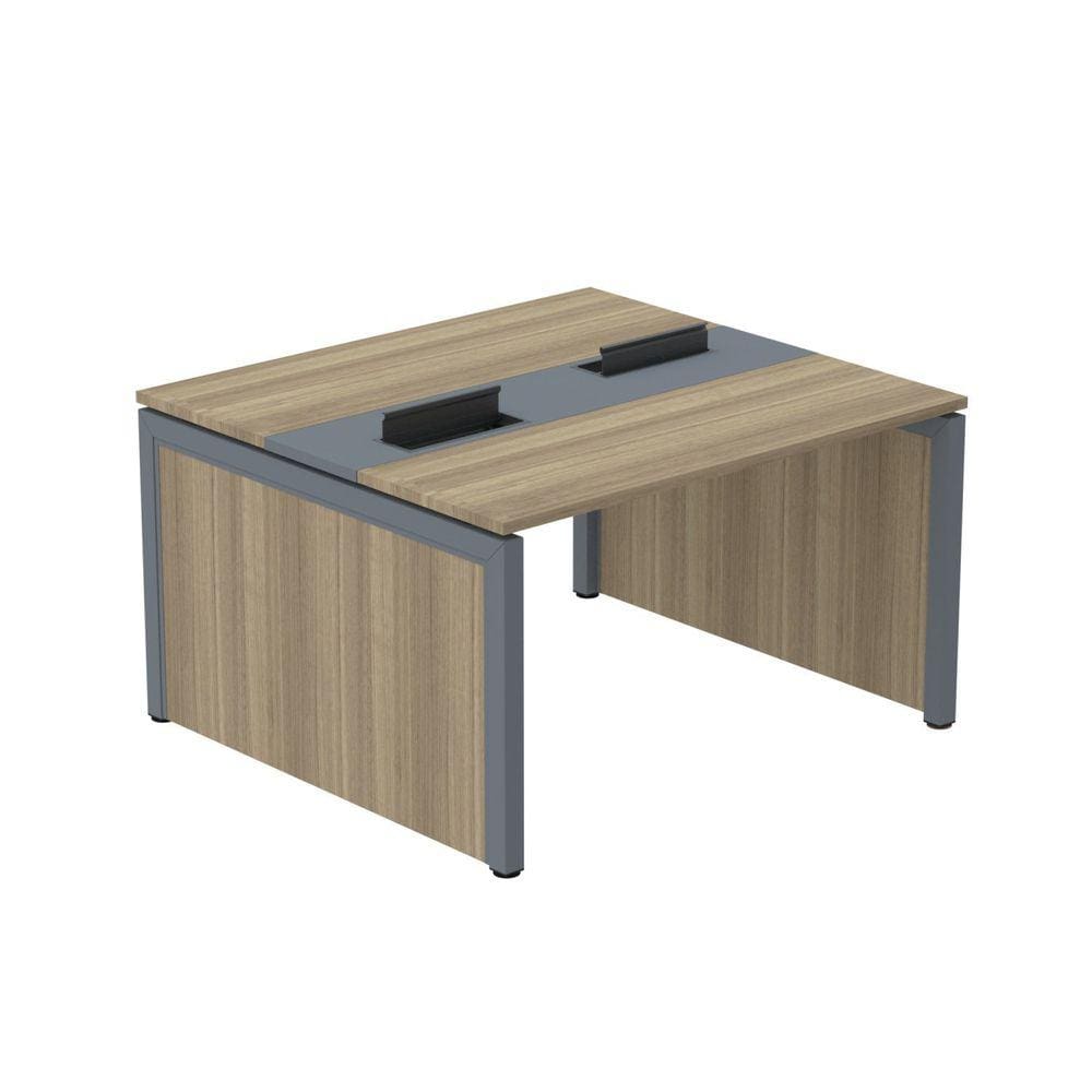 Mesa de Plataforma Dupla para 2 Pessoas Corporativa 150x140/2p Noce Naturllae/Grafito/Noce Naturalle