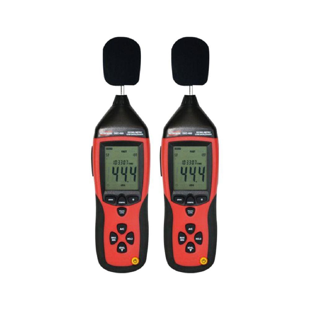Kit 2 Decibelímetro Digital Sonoro Faixa 30 A 130Db Som Ruído Usb Datalogger Dec-490 Portátil Instrutherm Maleta